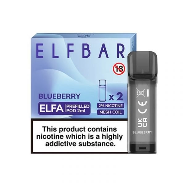 Elf Bar Elfa Blueberry Pod Kartuş Taze yaban mersini aromalı 4ml salt nikotin kartuşu hemen sipariş ver.