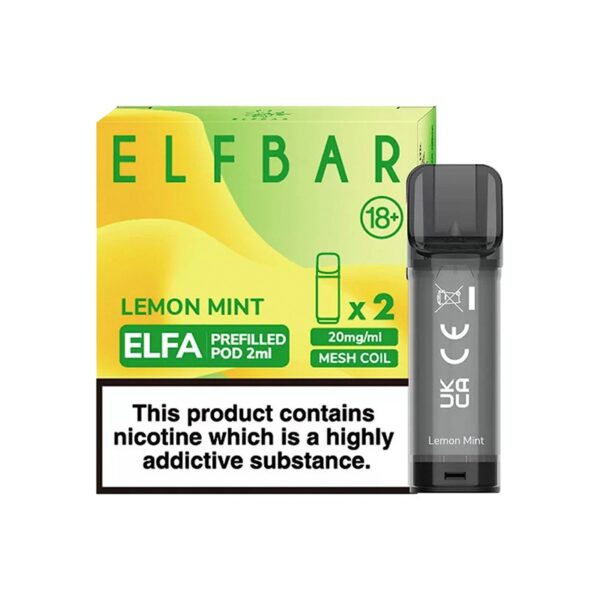 Elf Bar Elfa Lemon Mint Pod Kartuş ile canlı limon ve ferahlatıcı nane aromasını deneyimleyin, hemen sipariş verin.