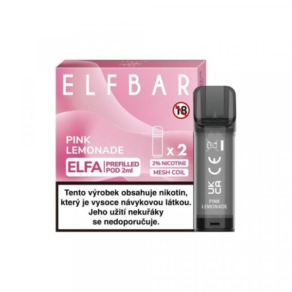 Ferah ve yoğun lezzetiyle 4ml kapasiteli Elfa Pink Lemonade pod kartuşu salt nikotin ile kullanmak için hemen sipariş ver.