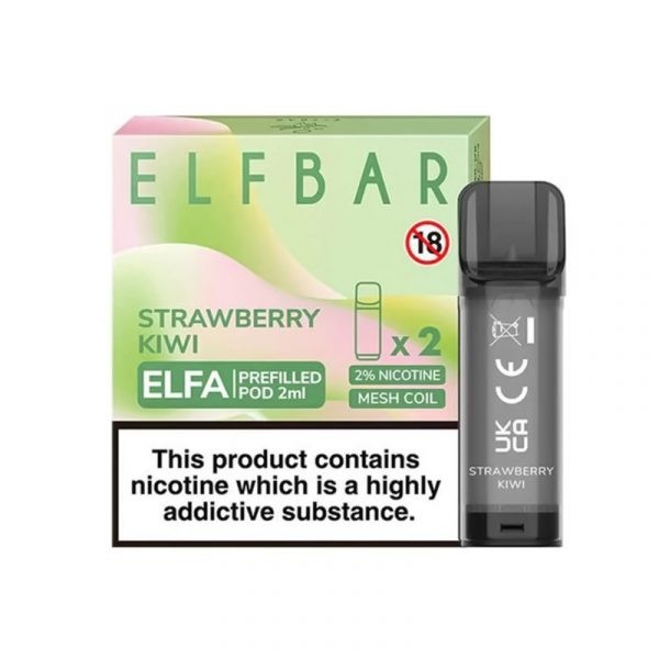 Çilek ve kivi aromalı 4ml kapasiteli dayanıklı Elf Bar Elfa yedek kartuşunu salt nikotin ile şimdi sipariş ver.
