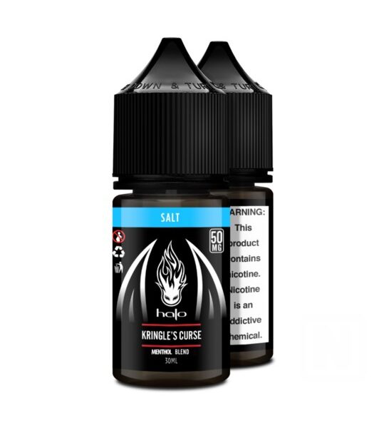 Ferah nane serinliği ve yüksek salt nikotinle premium deneyim sunan Halo Kringle's Curse Menthol 30ml likiti sipariş ver.