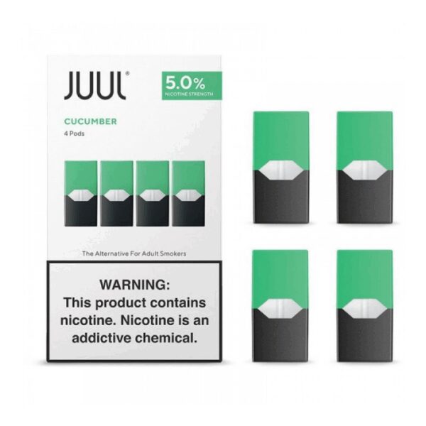 Taze salatalık tadındaki Juul Cucumber %5 kartuşu 50 mg salt nikotin ile hemen sipariş ver.