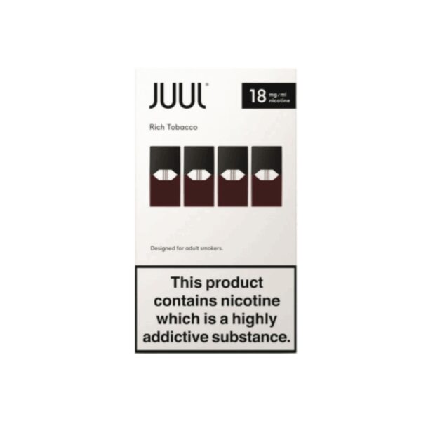 Zengin tütün aroması ve 18 mg/ml salt nikotin içeren Juul Rich Tobacco'yu hemen sipariş ver.