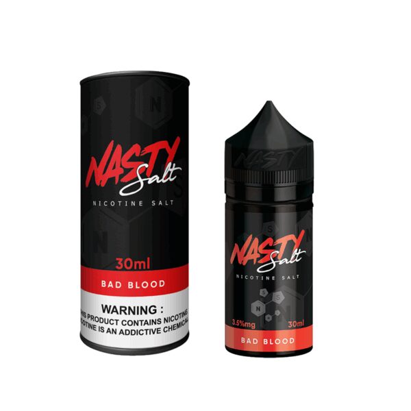Yoğun nar ve çilek aromalı Nasty Bad Blood 30ML salt nikotin likiti hemen sipariş ver.