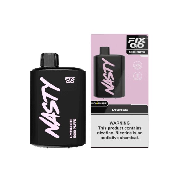 Nasty Fix Go 5000 Lychee kullan-at vape bar ile taze liçi aromasını keşfedin ve hemen sipariş verin.