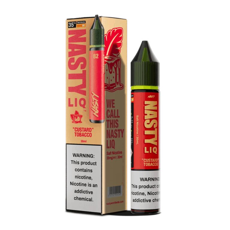 Kremsi vanilya ve yumuşak tütün aromalı Nasty Liq Custard Tobacco salt nikotin likiti hemen sipariş ver.
