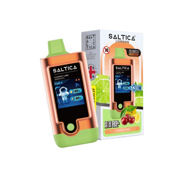 Taze kiraz-lime aromalı 20.000 pufluk Saltica Digital vape barı hemen sipariş ver.