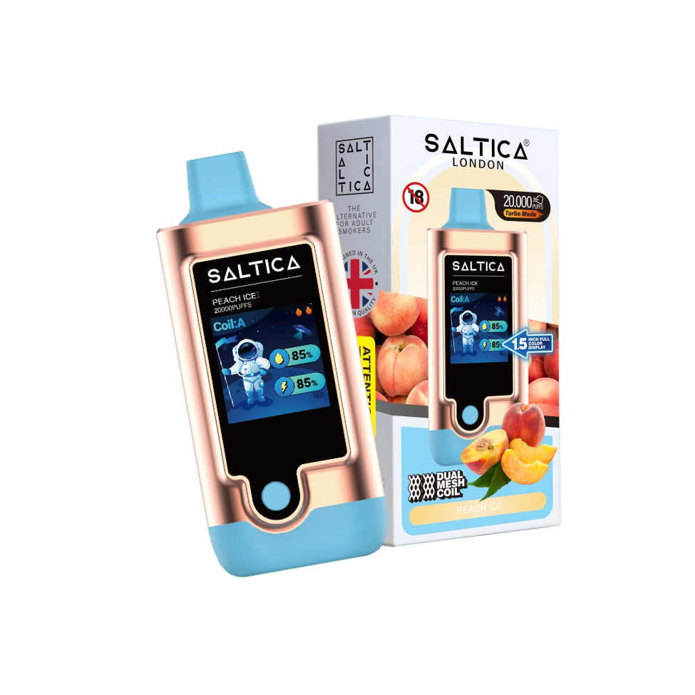 Saltica Digital 20000 Peach Ice Saltica Digital 20000 Peach Ice ile şeftali buz lezzetinde yüksek kapasiteli salt nikotin deneyimi için sipariş ver.