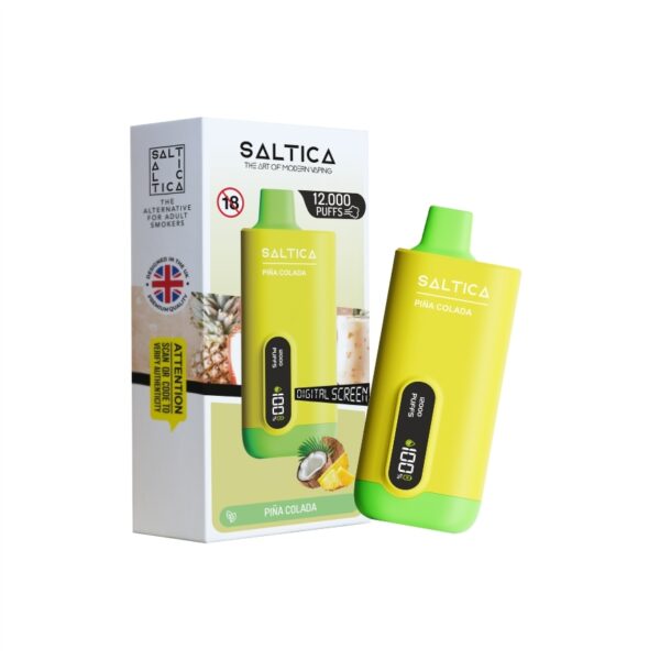 Ekranlı Saltica 12000 Pina Colada kullan at vape bar ile taze ananas ve hindistan cevizi aromasını deneyimleyin, hemen sipariş verin.