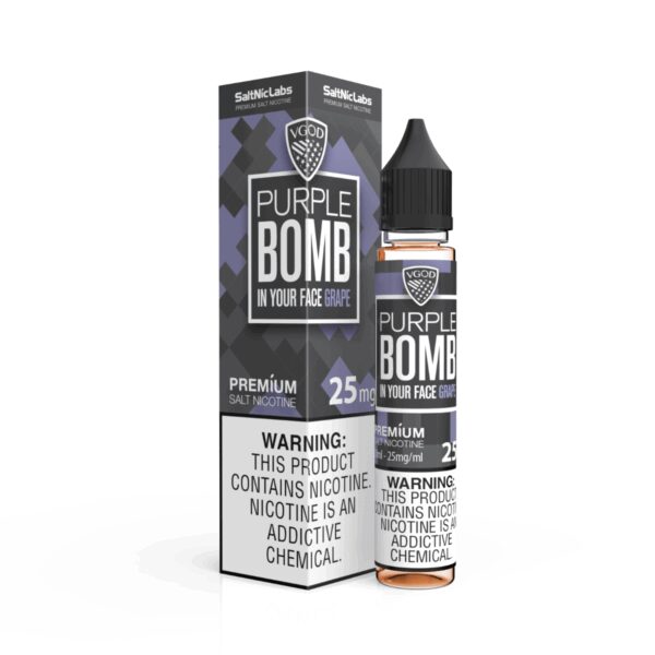 Yoğun üzüm ve meyve aromalı VGOD Purple Bomb 30ml salt nikotin likiti hemen sipariş ver.