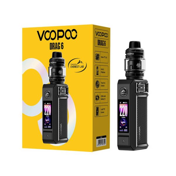 Voopoo Drag 6 Kit ile 220W güç ve yoğun lezzet deneyimi için sipariş ver, salt nikotin kullan.