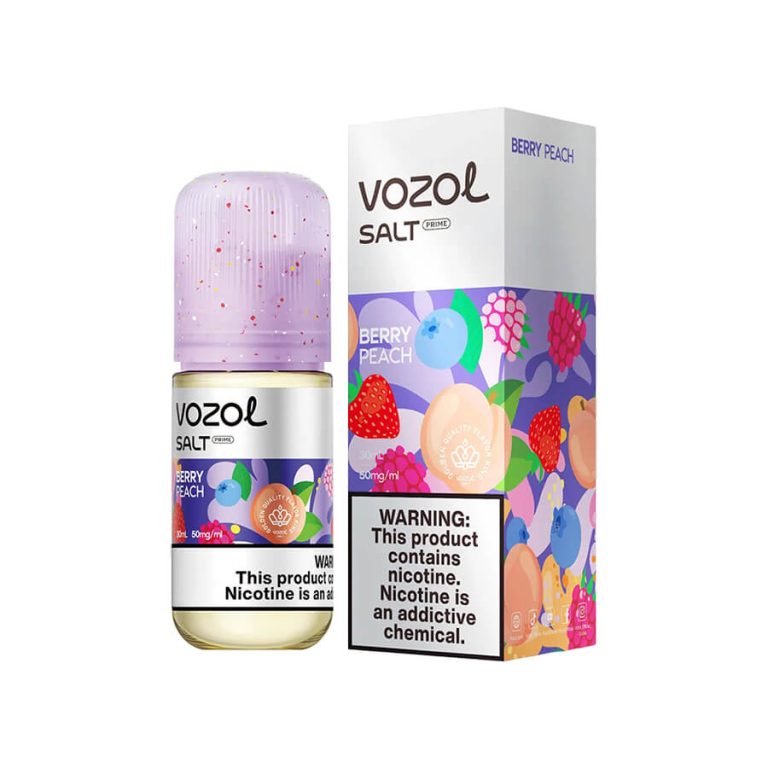 Orman meyveleri ve şeftali aromalı Vozol Berry Peach likitini 30MG veya 50MG salt nikotin seçeneğiyle sipariş ver.
