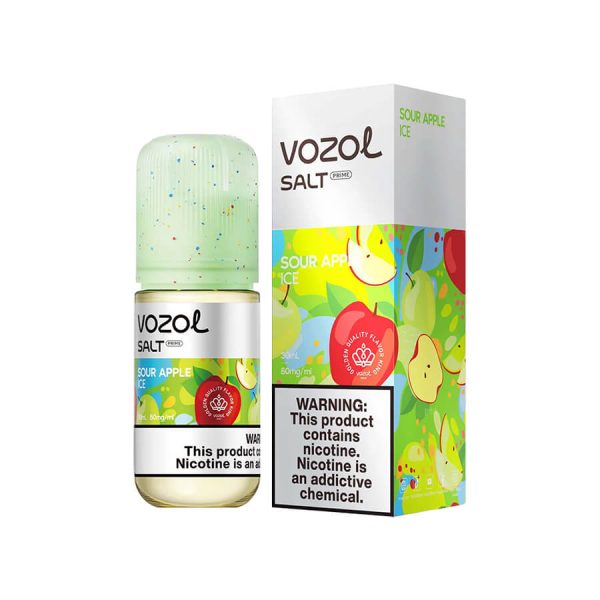 Ekşi elma ve buz ferahlığını birleştiren Vozol likiti, 30MG veya 50MG salt nikotin seçeneğiyle sipariş ver.