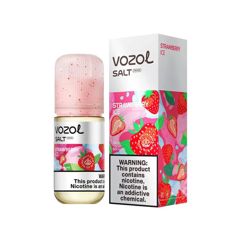 Olgun çilek tadını buz ferahlığıyla birleştiren Vozol Strawberry Ice salt likiti hemen sipariş ver.