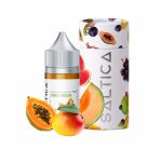 Tropikal mango, papaya ve kavun aromalı Saltica Mega Melon salt likiti hemen sipariş ver.
